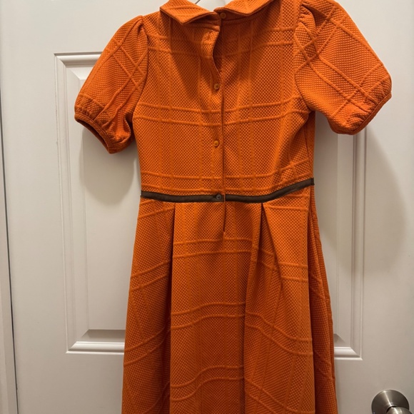 JANIE AND JACK GIRLS QUILTED PUFF SLEEVE JACQUARD DRESS SIZE 12 - Picture 3 of 4